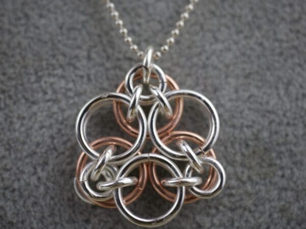 Acute Mandala Chain Maille  Pendant and Ear ring Kit