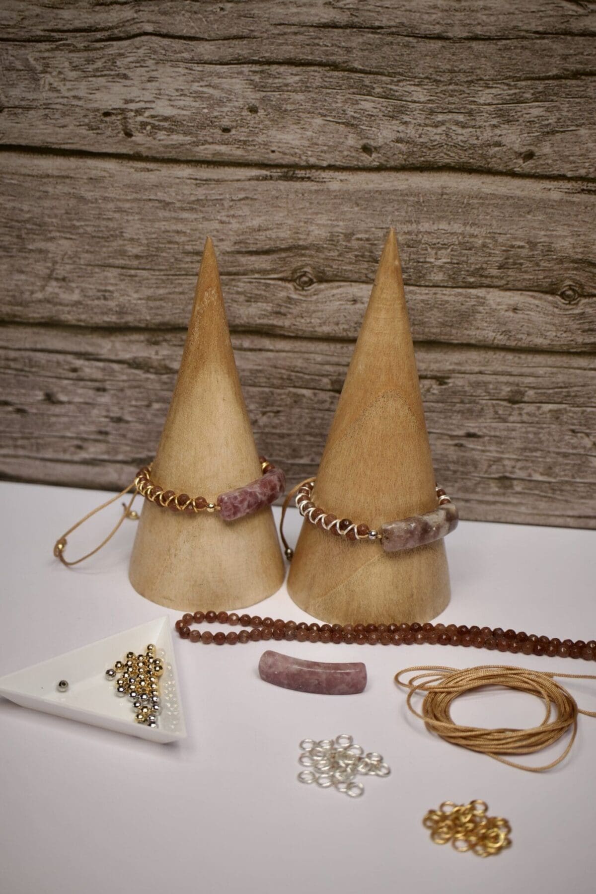 Goddess Lepidolite and Strawberry Quartz Bracelet Kit